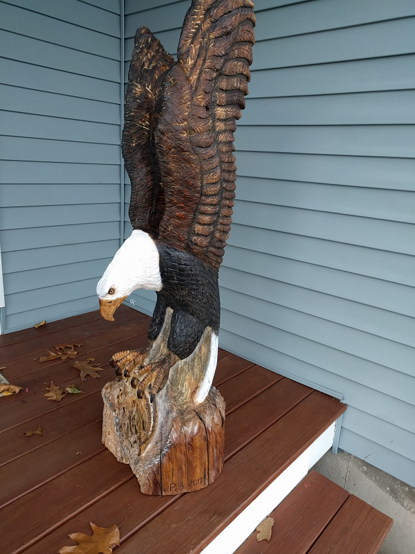 eagle wood carving