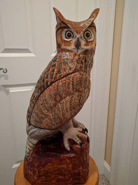 owl wood carving