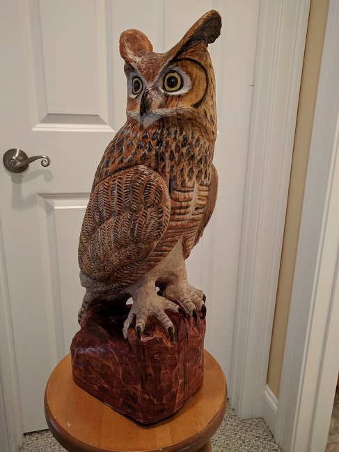 owl wood carving